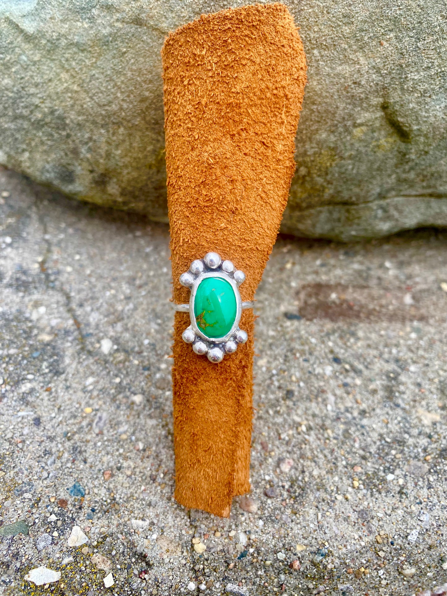 Abstract Green Mohave Ring (Size 6.5)