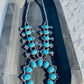 Faux Turquoise Squash Blossom Necklace