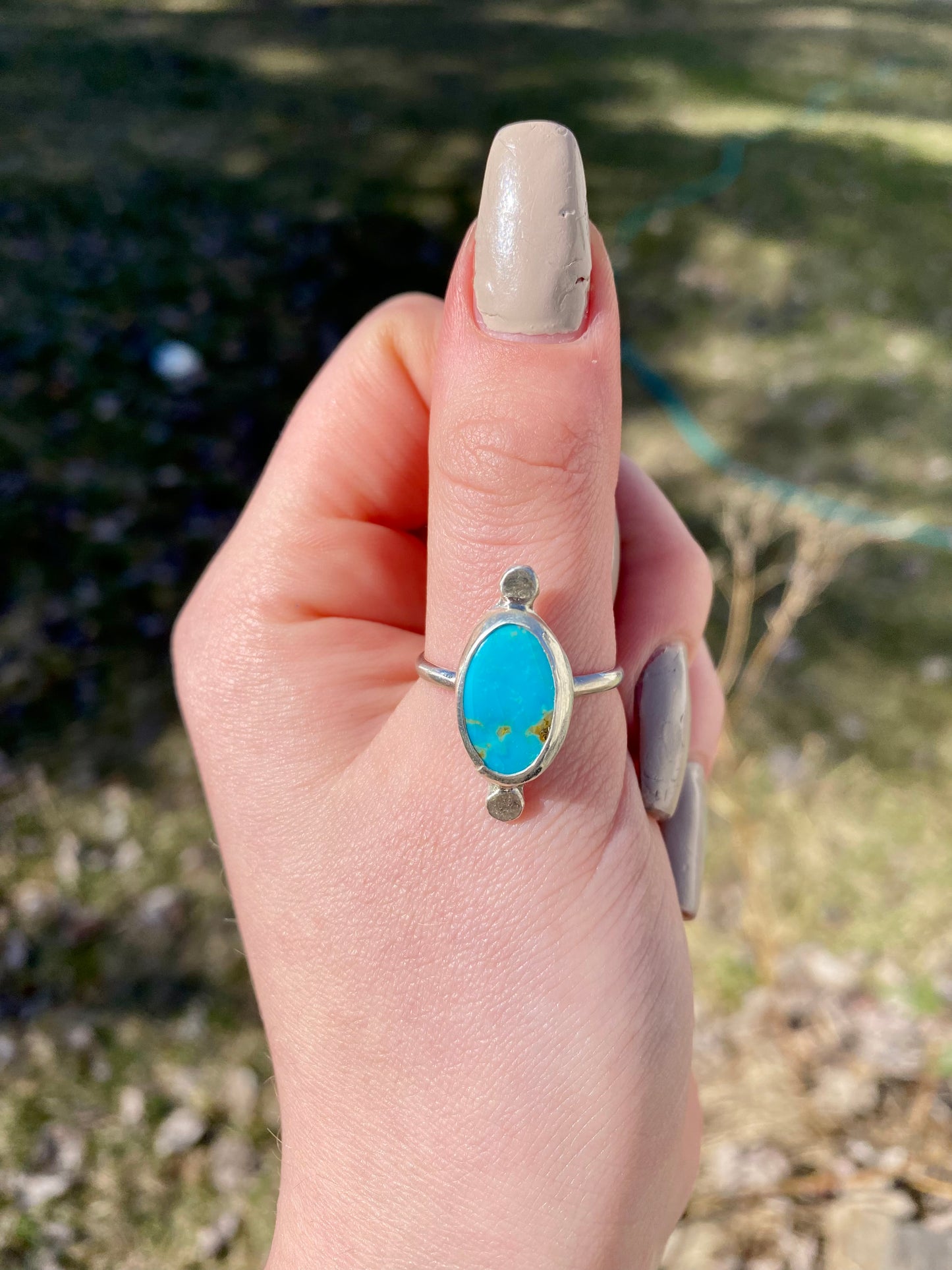 Abstract Kingman Turquoise Ring (Size 10)